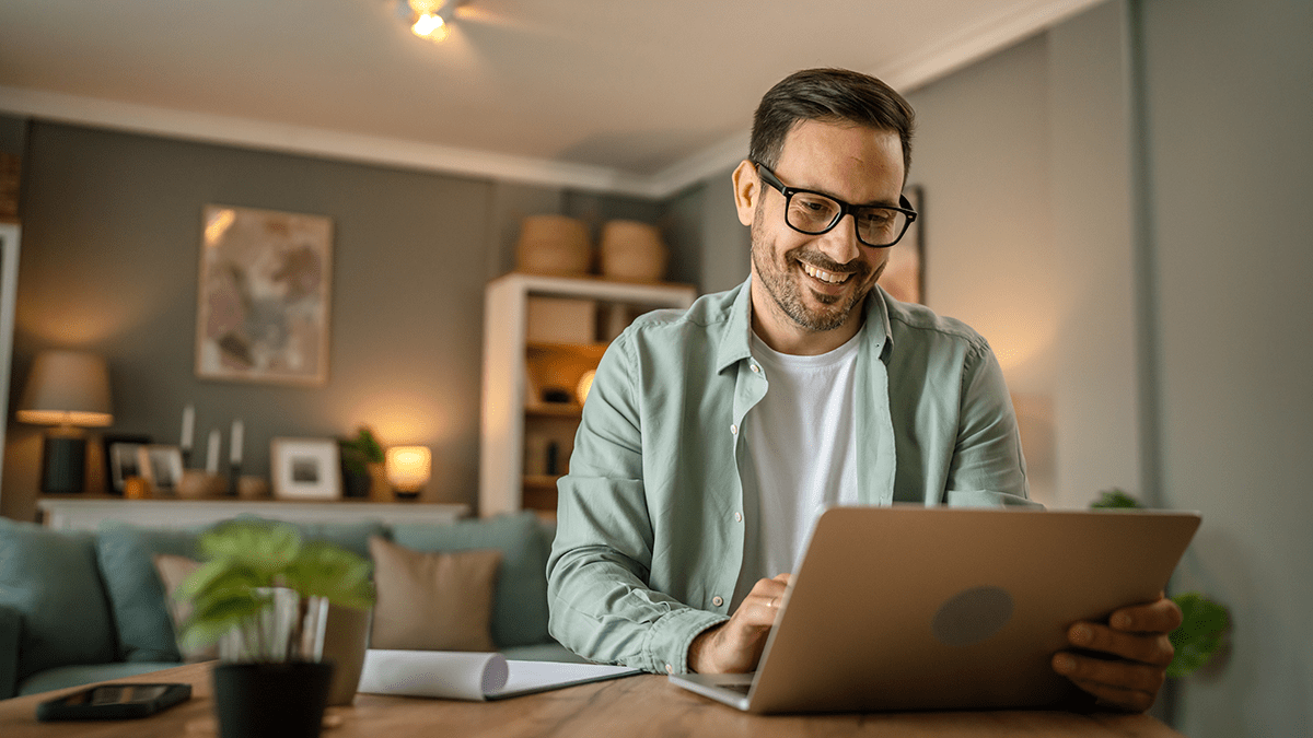 man using a laptop